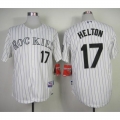 Rockies #17 Todd Helton White Strip Cool Base Stitched MLB Jersey