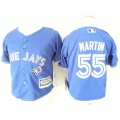 Toddler Blue Jays #55 Russell Martin Blue Cool Base Stitched MLB Jersey