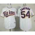 Twins #54 Ervin Santana White Home Cool Base Stitched MLB Jersey
