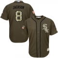 White Sox #8 Bo Jackson Green Salute to Service Stitched MLB Jersey