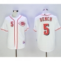 Women's Cincinnati Reds #5 Johnny Bench White Cool Base Stitched Jersey