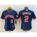 Women's Houston Astros #2 Alex Bregman Navy With Patch Cool Base Stitched Baseball Jersey(Run Small)