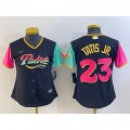 Women's San Diego Padres #23 Fernando Tatis Jr. Black City Connect Stitched Baseball Jersey(Run Small)