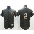 Yankees #2 Derek Jeter Green Flexbase Authentic Collection Salute to Service Stitched MLB Jersey