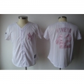Yankees #42 Mariano Rivera White With Pink Strip Women's Fashion Stitched MLB Jersey