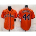 Youth Houston Astros #44 Yordan Alvarez Orange With Patch Stitched Jersey