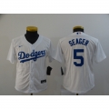 Youth Los Angeles Dodgers #5 Corey Seager White Cool Base Stitched MLB Jersey