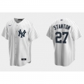 Youth New York Yankees #27 Giancarlo Stanton White Cool Base Stitched Baseball Jersey