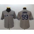 Youth New York Yankees #99 Aaron Judge Gray Cool Base Stitched MLB Jersey