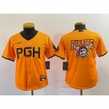 Youth Pittsburgh Pirates Gold 2023 City Connect Team Big Logo Stitched Jersey