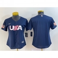 Youth USA Baseball Blank 2023 Navy World Baseball Classic Stitched Jersey