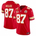 Men's Kansas City Chiefs #87 Travis Kelce Red 2024 F.U.S.E. With "NKH" Patch And 4-star C Patch Vapor Untouchable Limited Stitched Jersey
