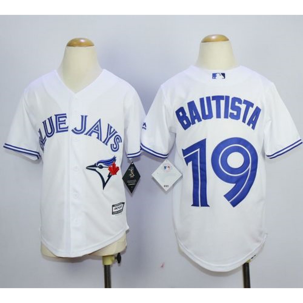 Blue Jays #19 Jose Bautista White New Cool Base Stitched Youth MLB Jersey