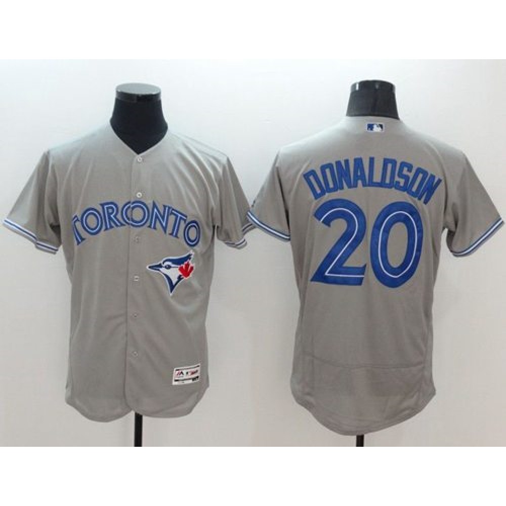 Blue Jays #20 Josh Donaldson Grey Flexbase Authentic Collection Stitched MLB Jersey