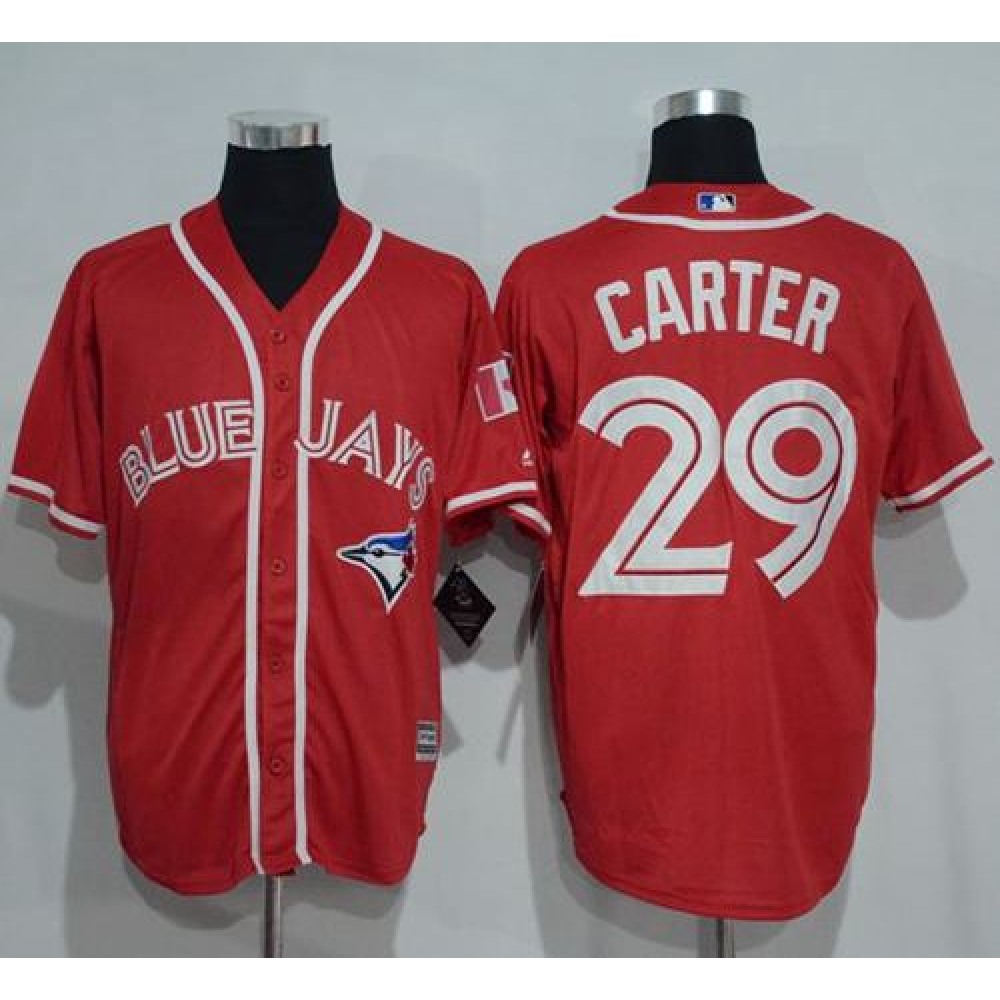 Blue Jays #29 Joe Carter Red New Cool Base Canada Day Stitched MLB Jersey