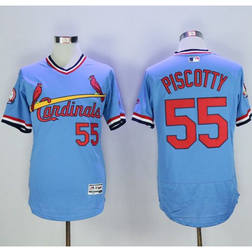 Cardinals #55 Stephen Piscotty Light Blue Flexbase Authentic Collection Cooperstown Stitched MLB Jersey