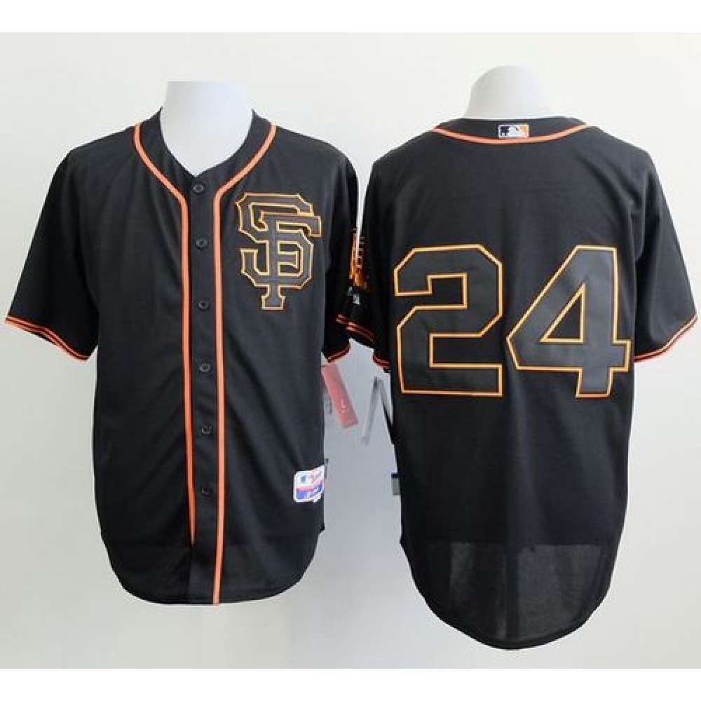 Giants #24 Willie Mays Black Alternate Cool Base Stitched MLB Jersey