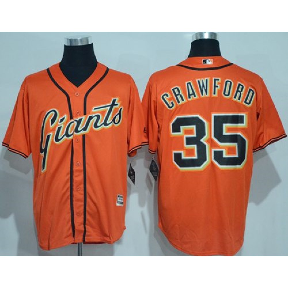 Giants #35 Brandon Crawford Orange New Cool Base Alternate Stitched MLB Jersey