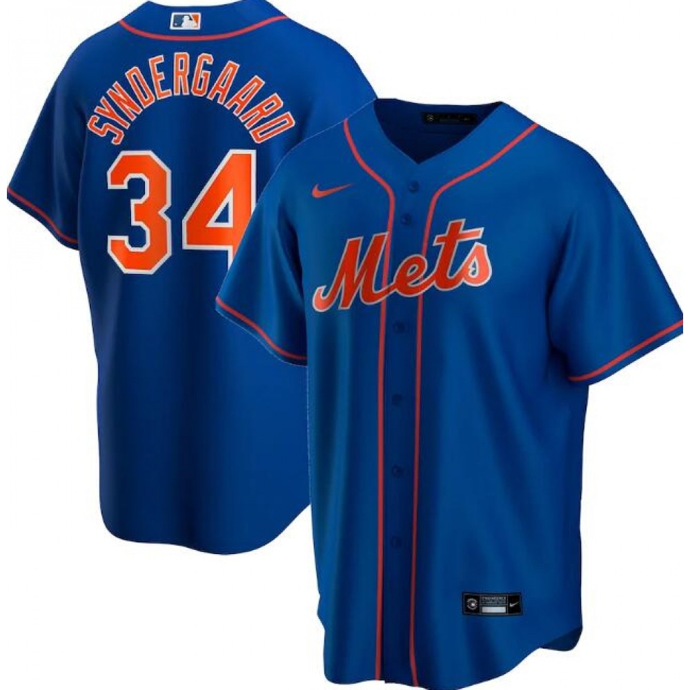 Men's New York Mets #34 Noah Syndergaard Blue Cool Base Stitched Jersey