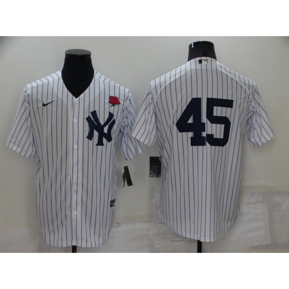 Men's New York Yankees #45 Gerrit Cole White Cool Base Stitched Baseball Jersey