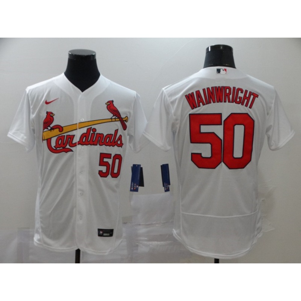 Men's St. Louis Cardinals #50 Adam Wainwright White Flex Base Stitched MLB Jersey