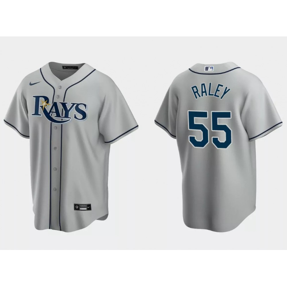 Men's Tampa Bay Rays #55 Luke Raley Grey Cool Base Stitched Baseball Jersey