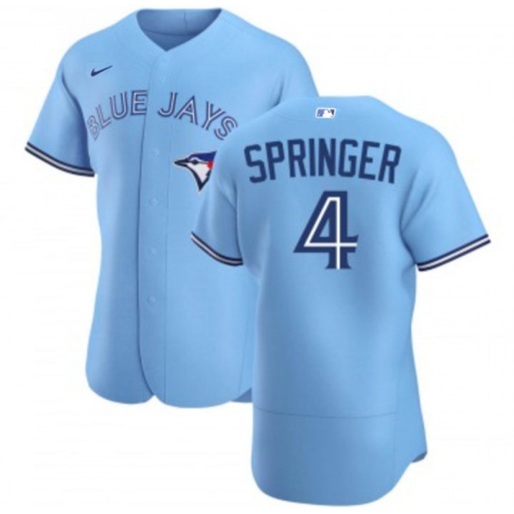 Men's Toronto Blue Jays #4 George Springer 2020 Blue Flex Base Stitched Jersey