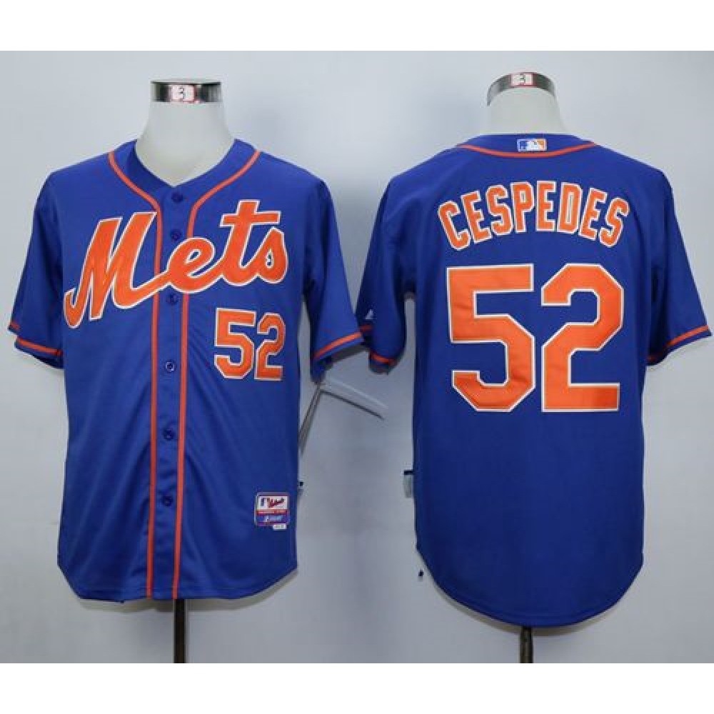Mets #52 Yoenis Cespedes Blue Alternate Home Cool Base Stitched MLB Jersey