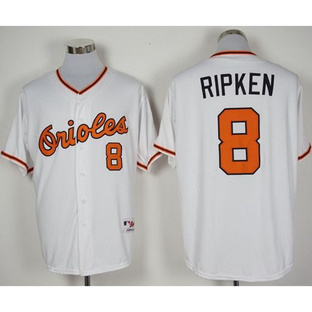 Orioles #8 Cal Ripken White 1966 Turn Back The Clock Stitched MLB Jersey