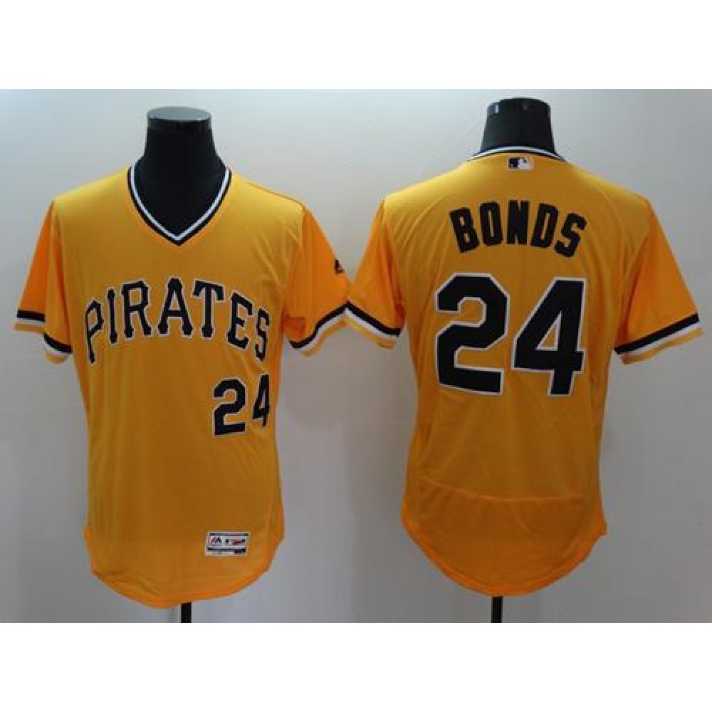 Pirates #24 Barry Bonds Gold Flexbase Authentic Collection Cooperstown Stitched MLB Jersey