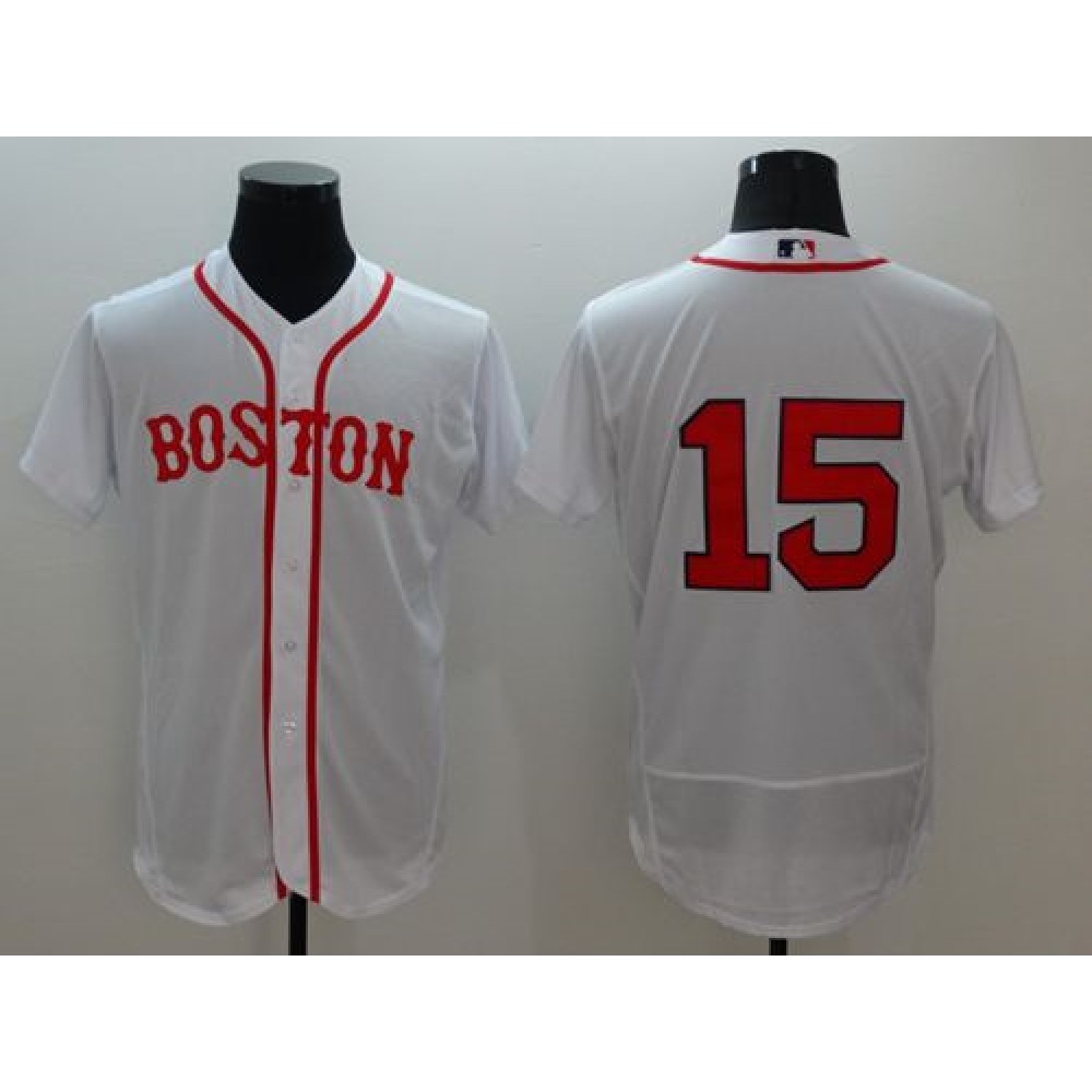 Red Sox #15 Dustin Pedroia White Flexbase Authentic Collection Alternate Home Stitched MLB Jersey