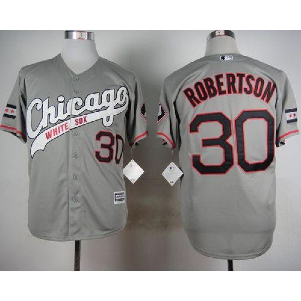 White Sox #30 David Robertson Grey New Cool Base Stitched MLB Jersey