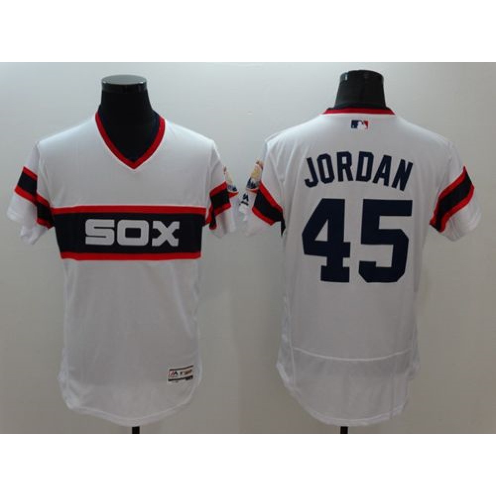 White Sox #45 Michael Jordan White Flexbase Authentic Collection Stitched MLB Jersey