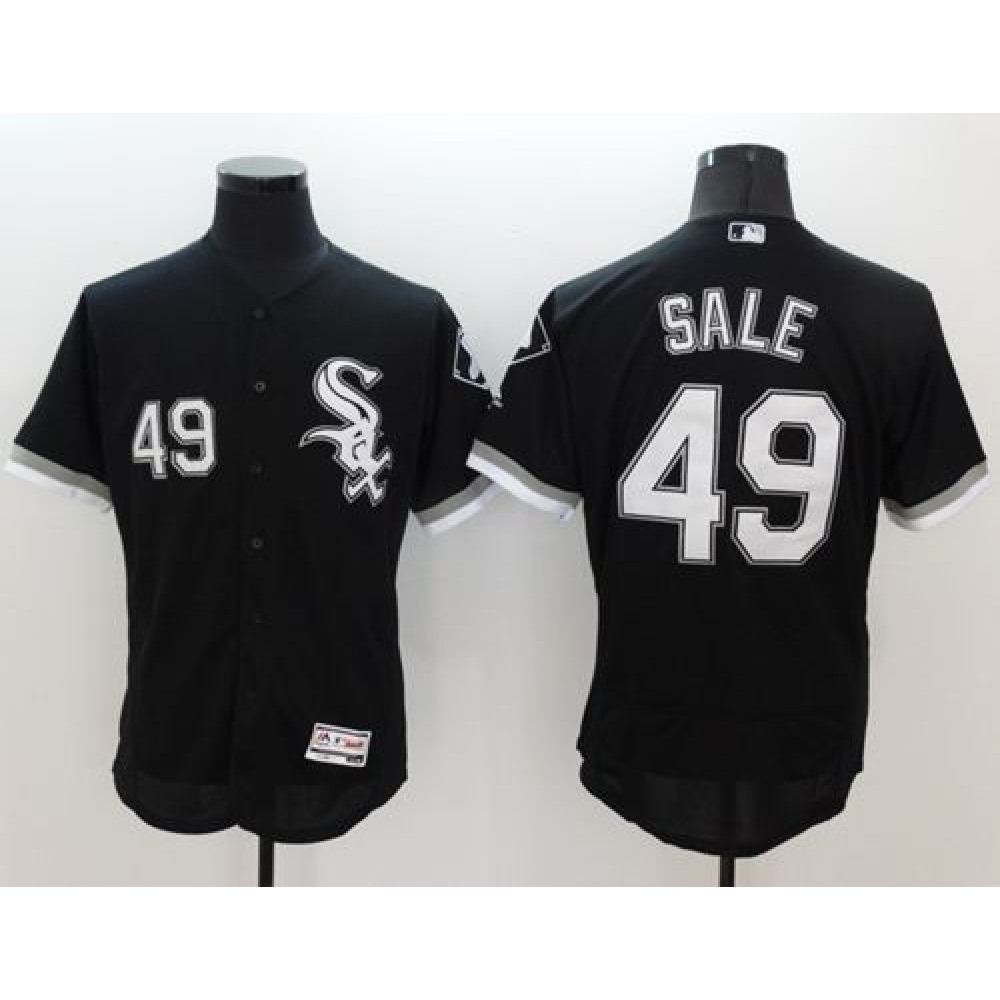 White Sox #49 Chris Sale Black Flexbase Authentic Collection Stitched MLB Jersey