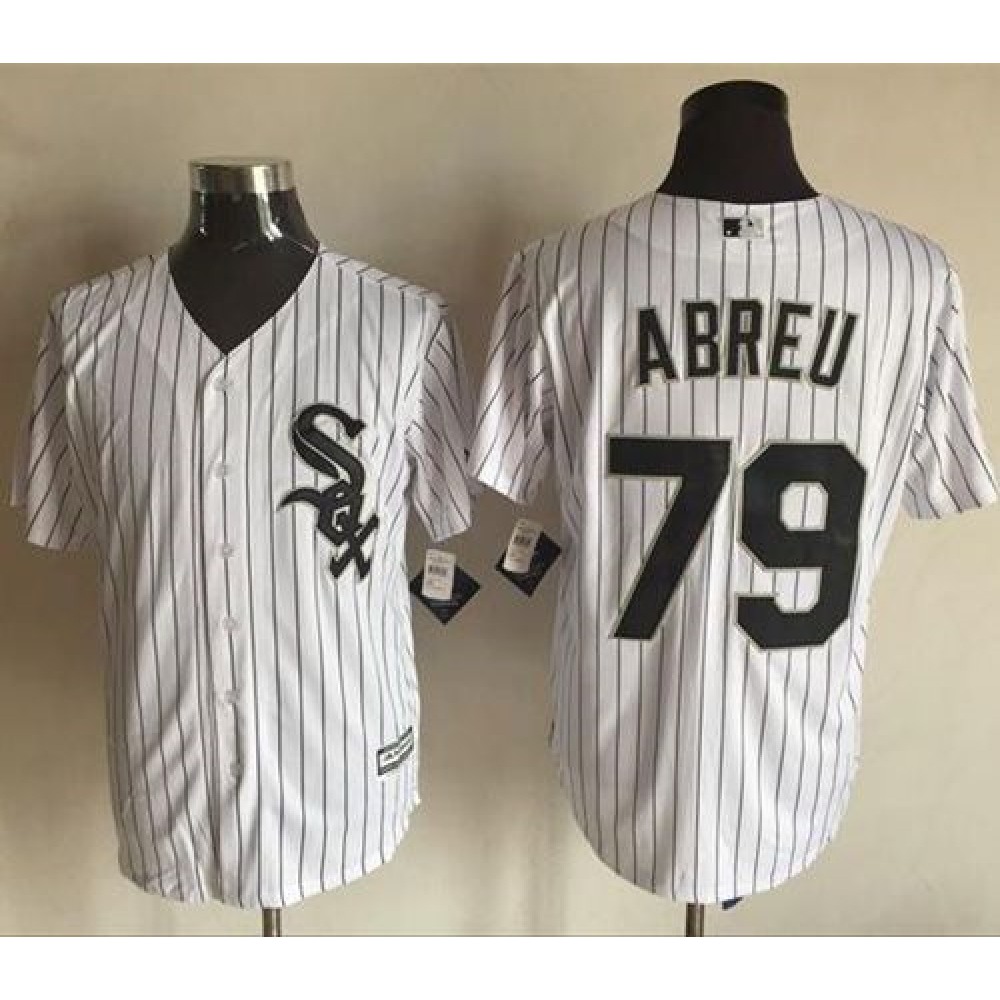 White Sox #79 Jose Abreu White(Black Strip) New Cool Base Stitched MLB Jersey