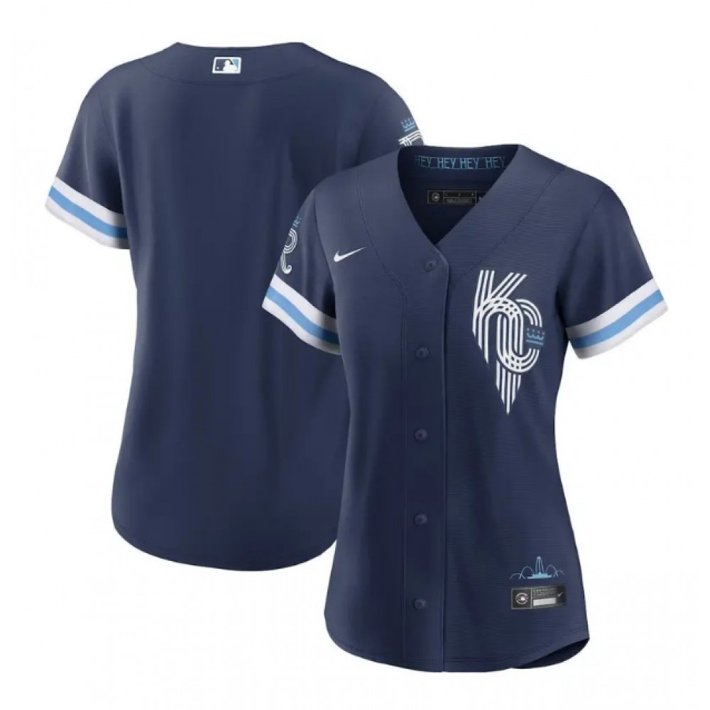 Women's Kansas City Royals Blank 2022 Navy City Connect Cool Base Stitched Jersey(Run Small)