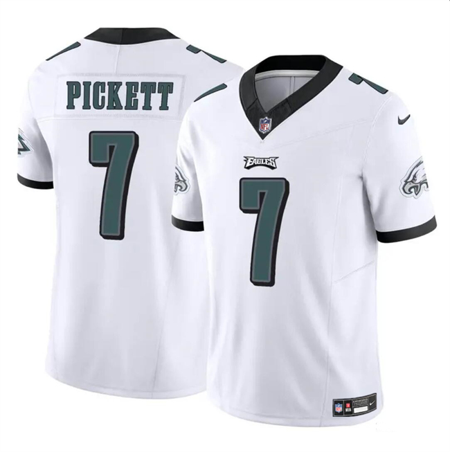 Men's Philadelphia Eagles #7 Kenny Pickett White 2023 F.U.S.E Vapor Untouchable Limited Football Stitched Jersey