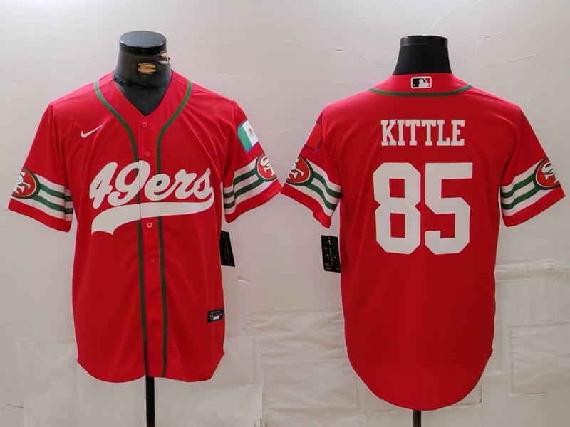 Men's San Francisco 49ers #85 George Kittle Red Mexico Cool Base Stitched Baseball Jersey