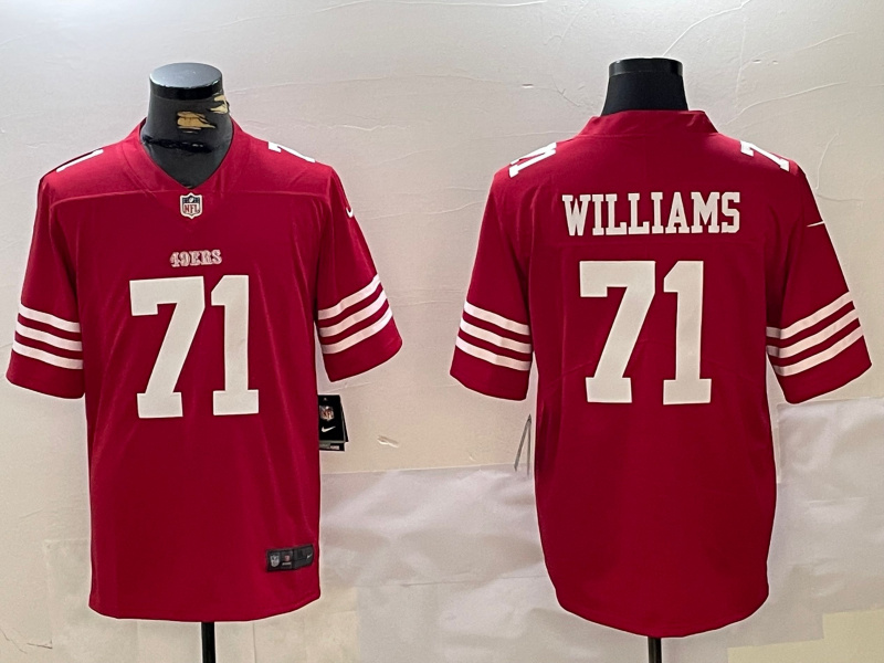 Mens San Francisco 49ers #71 Trent Williams Red Vapor Untouchable Limited Stitched Football Jersey