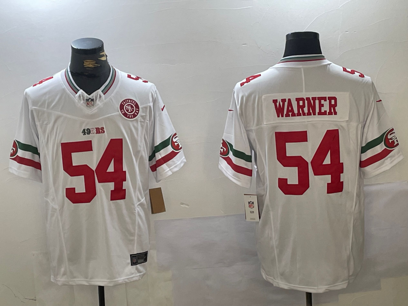 Men's San Francisco 49ers #54 Fred Warner White FUSE Mexico Gate Bridge Patch Vapor Limited Stitched Jersey