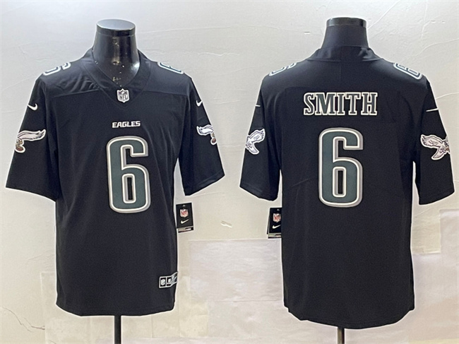 Men's Philadelphia Eagles #6 DeVonta Smith Black Fashion New Vapor Untouchable Limited Stitched Football Jersey