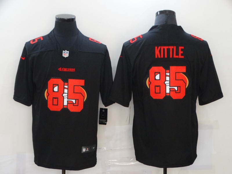 Men's San Francisco 49ers #85 George Kittle Black 2020 Shadow Logo Vapor Untouchable Stitched NFL Nike Limited Jersey