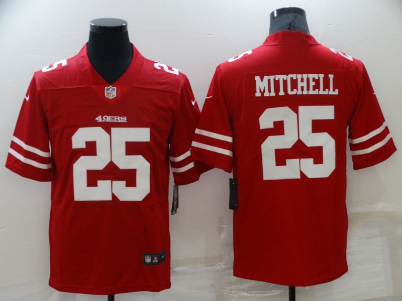 Nike San Francisco 49ers #25 Elijah Mitchell Red Vapor Limited Jersey