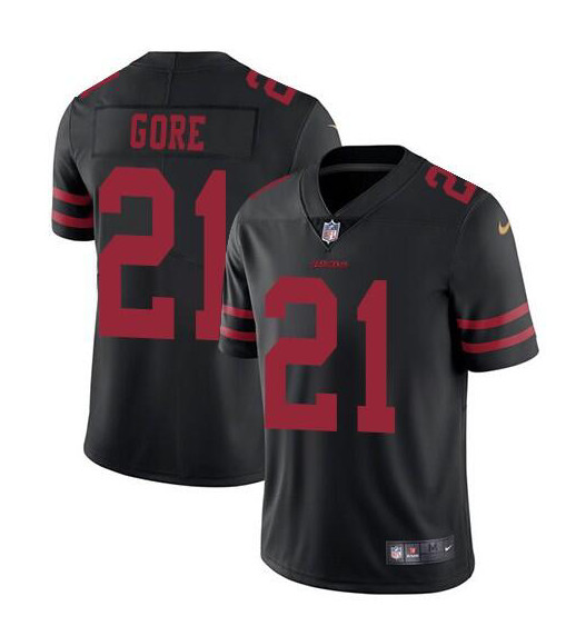 Men's San Francisco 49ers #21 Frank Gore Black Vapor Untouchable Limited Stitched Jersey