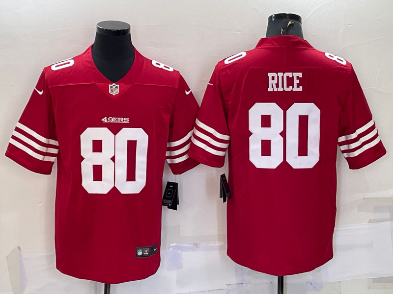 Men's San Francisco 49ers #80 Jerry Rice 2022 New Red Vapor Untouchable Stitched Jersey