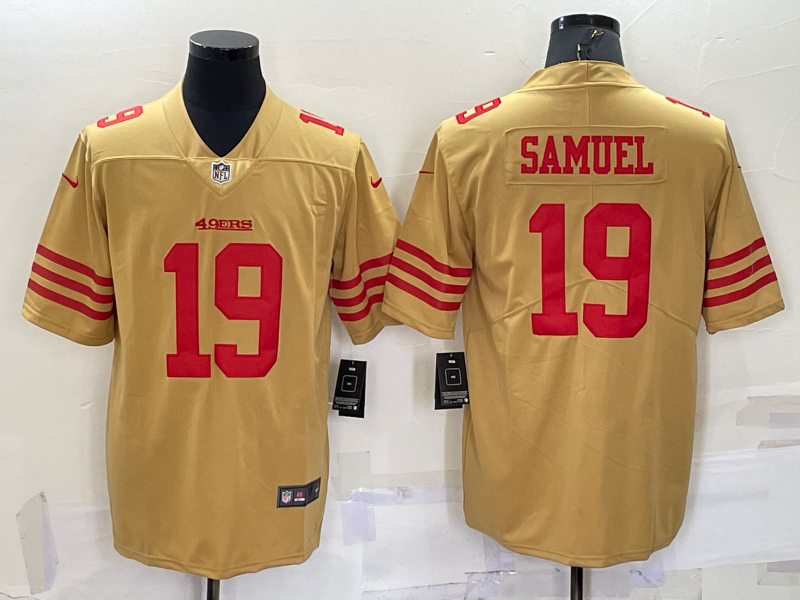 Men's San Francisco 49ers #19 Deebo Samuel Gold NEW 2022 Inverted Legend Stitched NFL Nike Limited Jersey