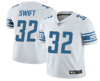 Men's Detroit Lions #32 DAndre Swift White Vapor Untouchable Limited Stitched NFL Jersey