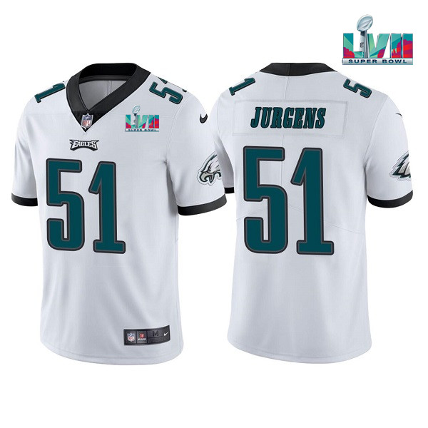 Men's Philadelphia Eagles #51 Cam Jurgens White Super Bowl LVII Vapor Untouchable Limited Stitched Jersey