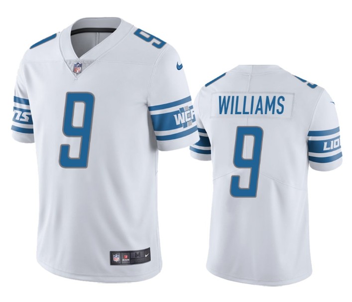 Men's Detroit Lions #9 Jameson Williams White Vapor Untouchable Limited Stitched Jersey