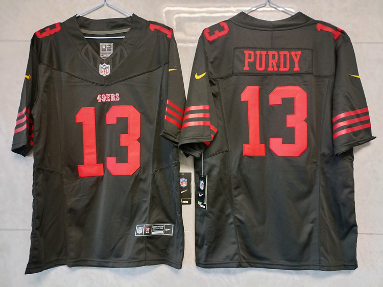 Big Size San Francisco 49ers #13 Brock Purdy Black 2023 F.U.S.E. Vapor Untouchable Limited Stitched Football Jersey